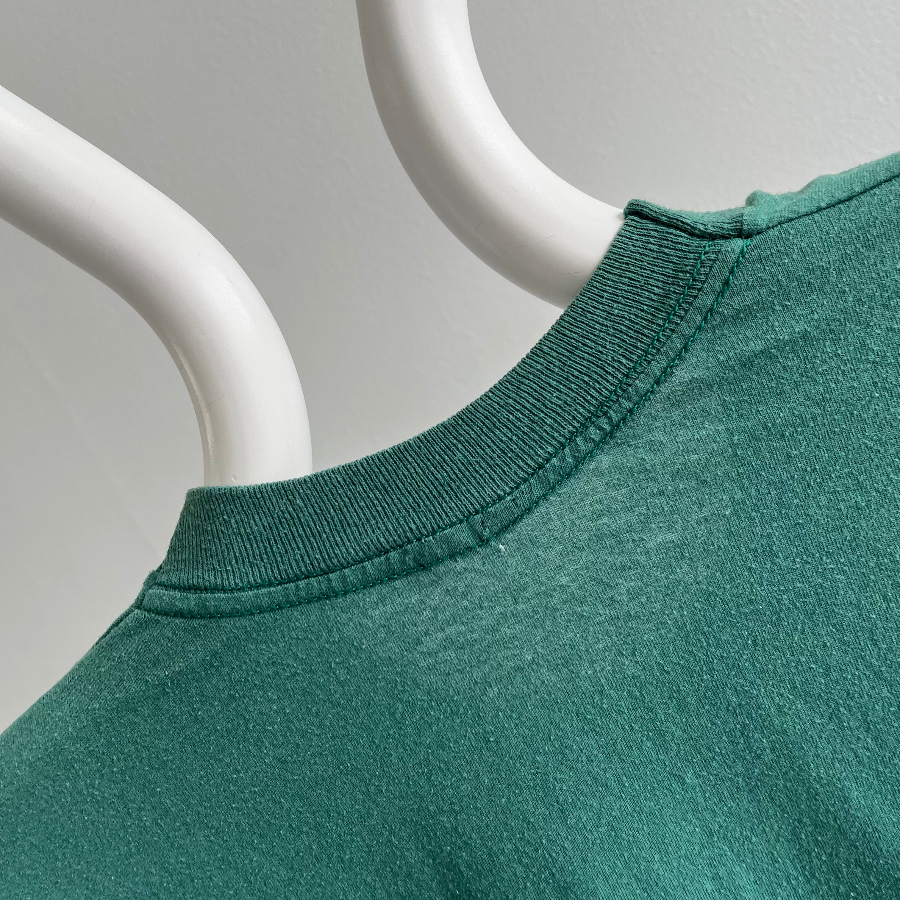 1980s Blank Green Selvedge Pocket T-Shirt - Dreamy