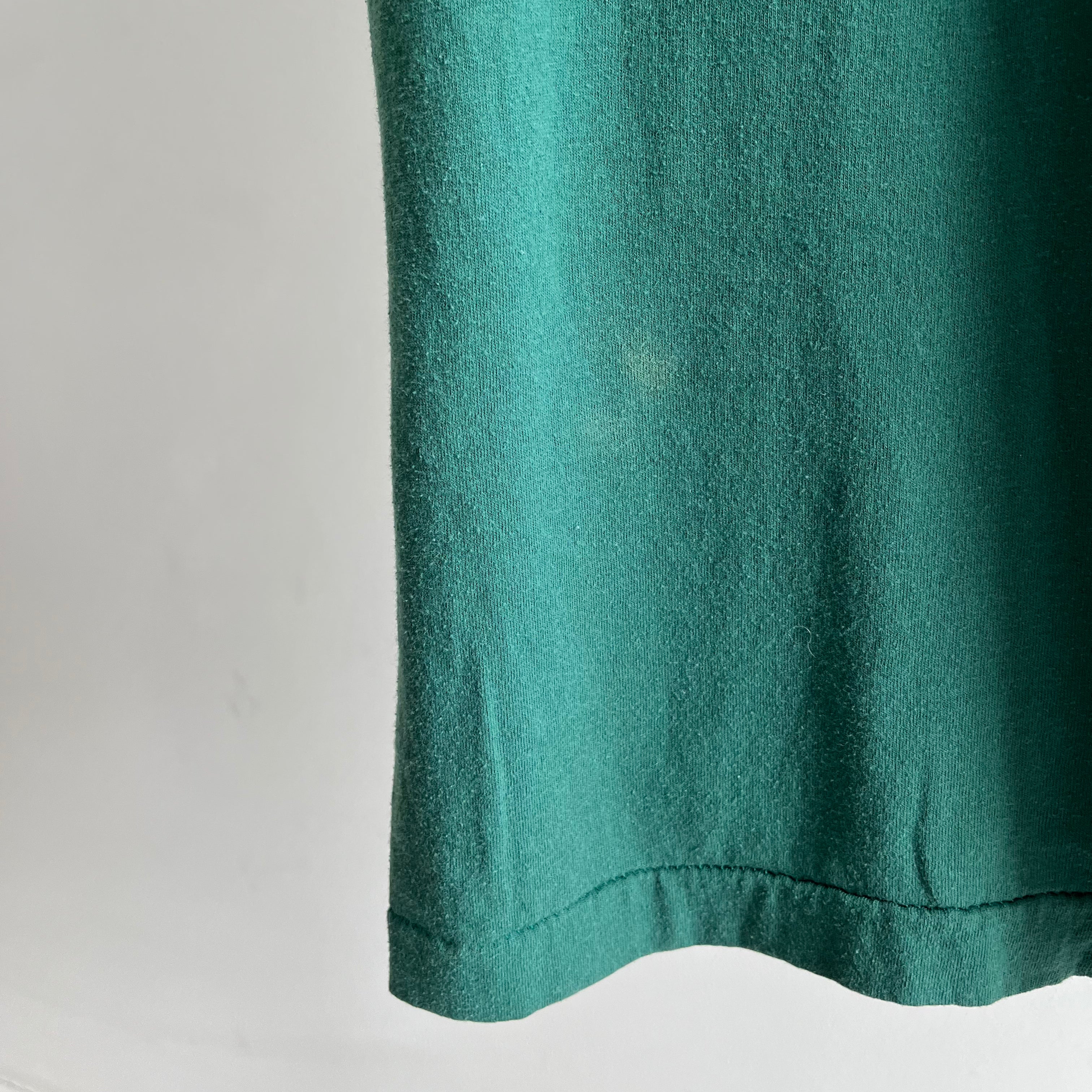 1980s Blank Green Selvedge Pocket T-Shirt - Dreamy