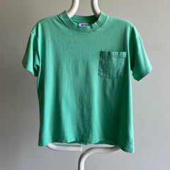 1980s Sea Foam Green Cotton Pocket T-Shirt by Sun Belt