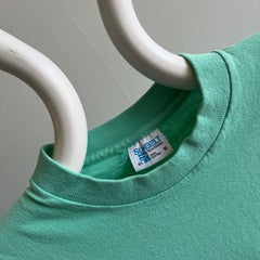 1980s Sea Foam Green Cotton Pocket T-Shirt by Sun Belt