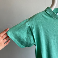 T-shirt à poche en coton vert écume de mer des années 1980 par Sun Belt