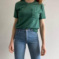 1980s Blank Green Selvedge Pocket T-Shirt - Dreamy