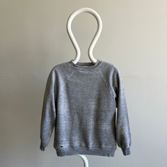 1970s Russell Brand Thinned Out Tattered Perfection Gray Sweatshirt