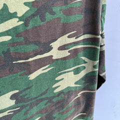 T-shirt carré à manches longues et camouflage léger des années 1980