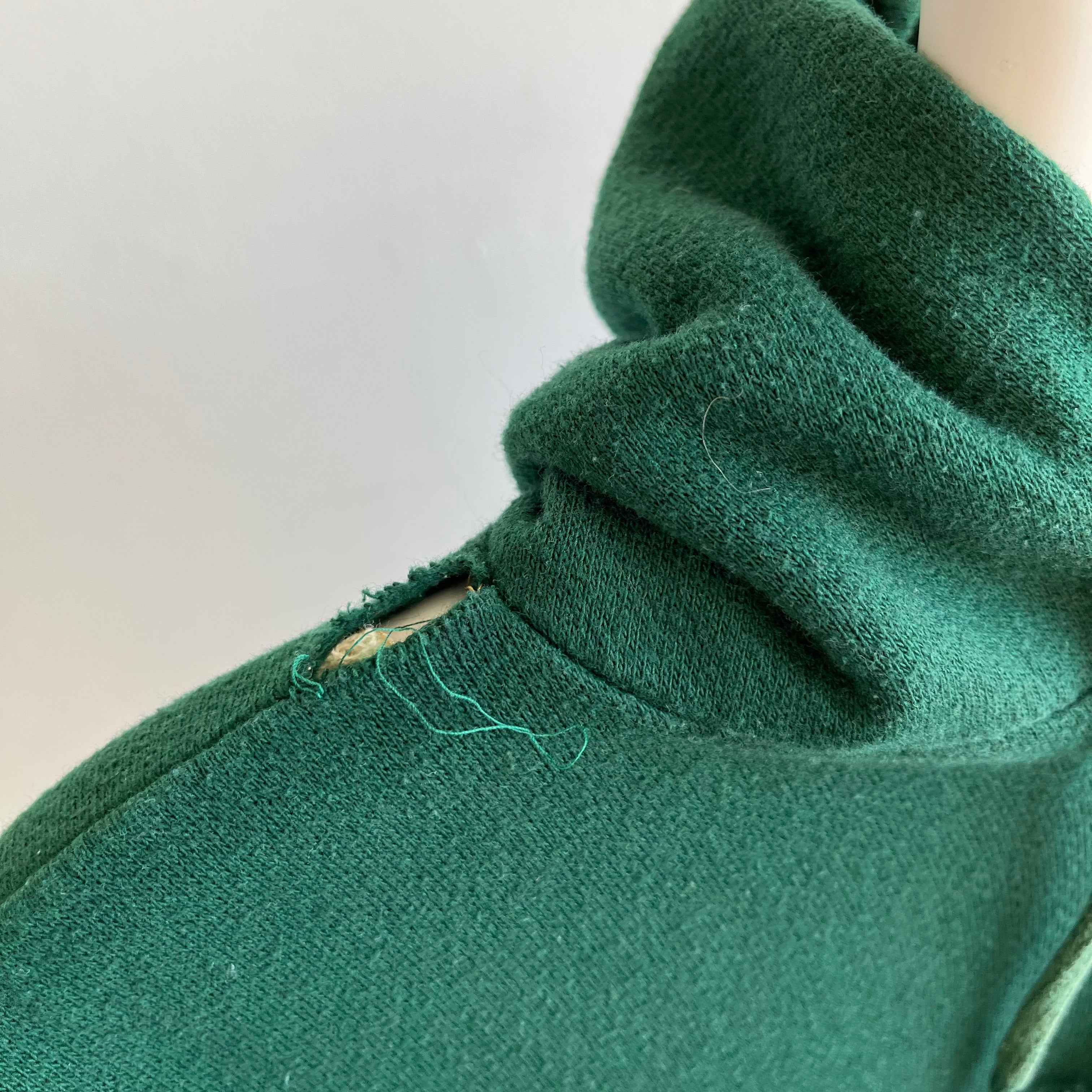 1980s Forest Green Zip Up Hoodie