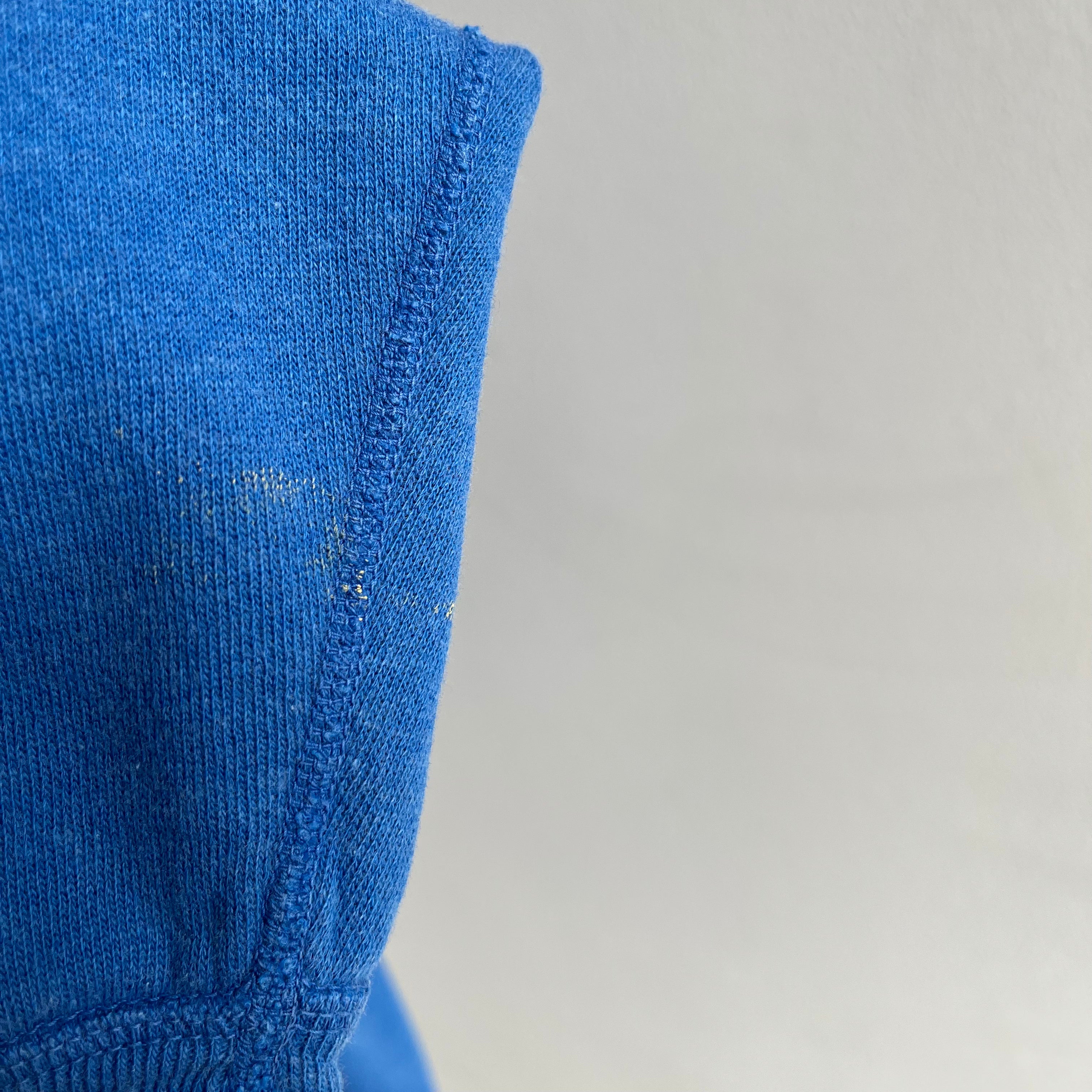 Sweat-shirt bleu vierge parfaitement charmant des années 1980