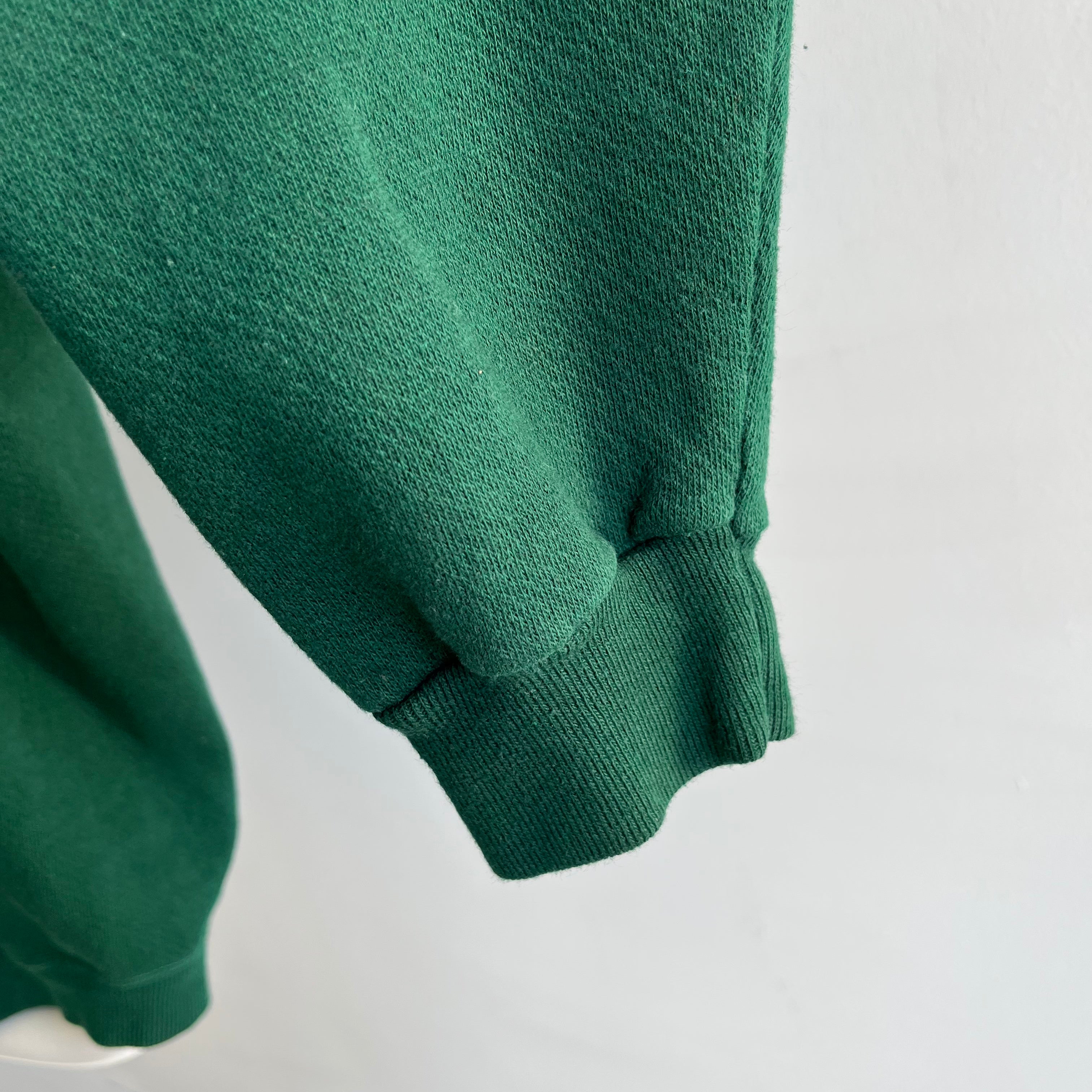 1980s Forest Green Zip Up Hoodie