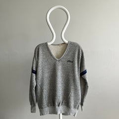 1970s UC Davis Double Stripe V-Neck Sweatshirt by Sportswear