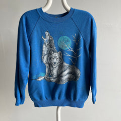 1980s Wolf Animal Sweatshirt - WOW