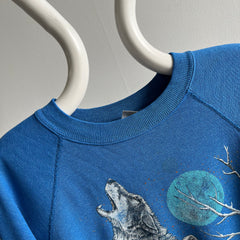 1980s Wolf Animal Sweatshirt - WOW