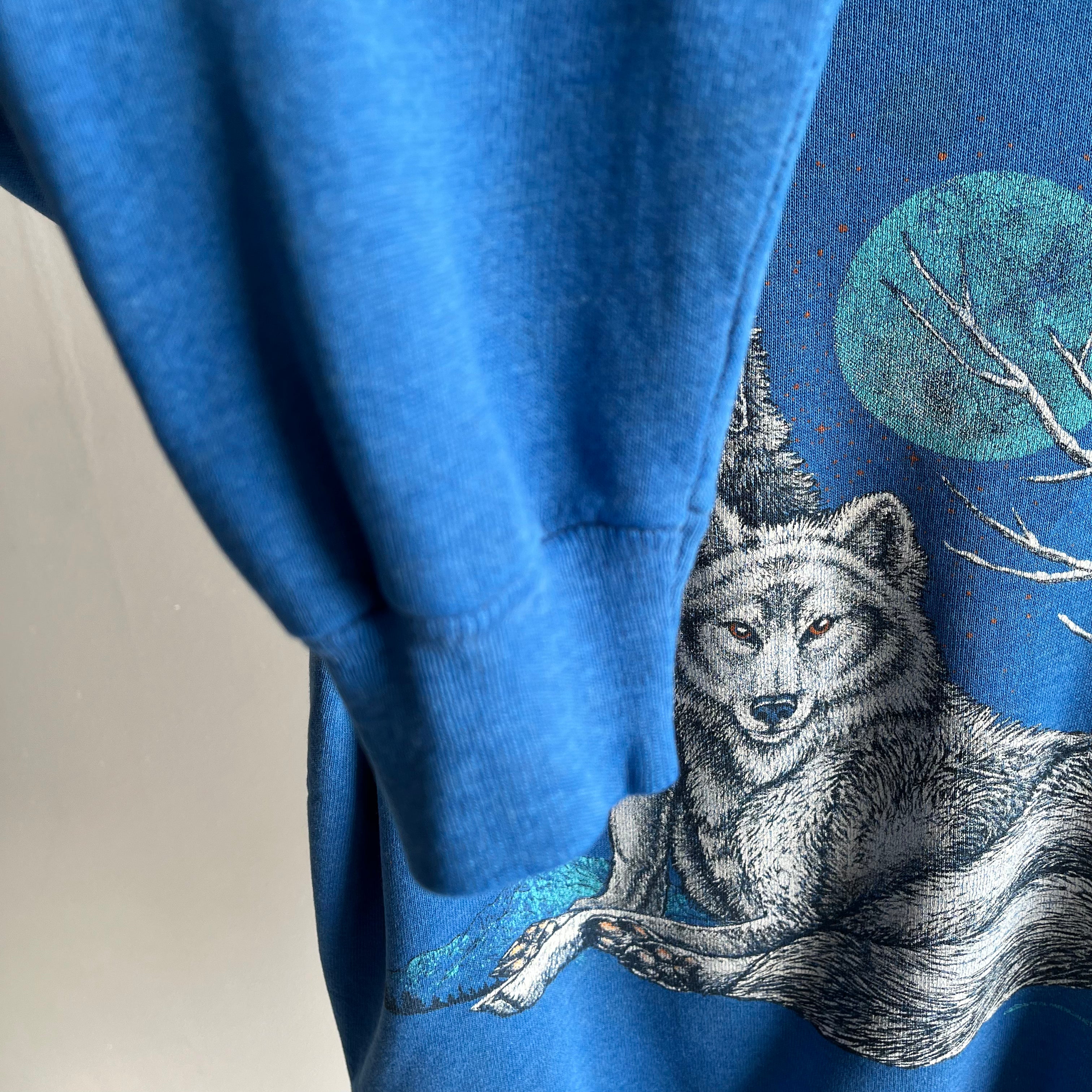 1980s Wolf Animal Sweatshirt - WOW