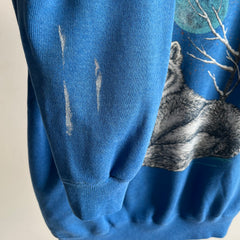 1980s Wolf Animal Sweatshirt - WOW