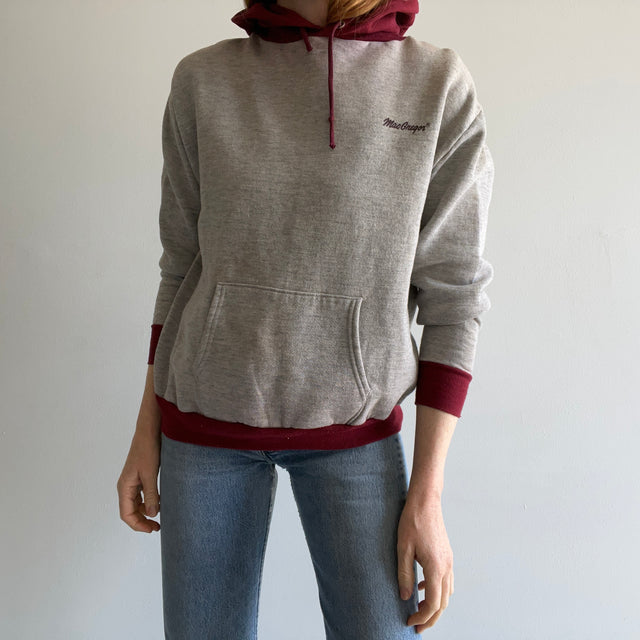 1980s MacGregor Color Block Age Stained Hoodie