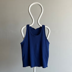 GG 1980s Ribbed Blue Tank - Men's Cut