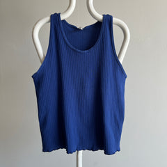 GG 1980s Ribbed Blue Tank - Men's Cut