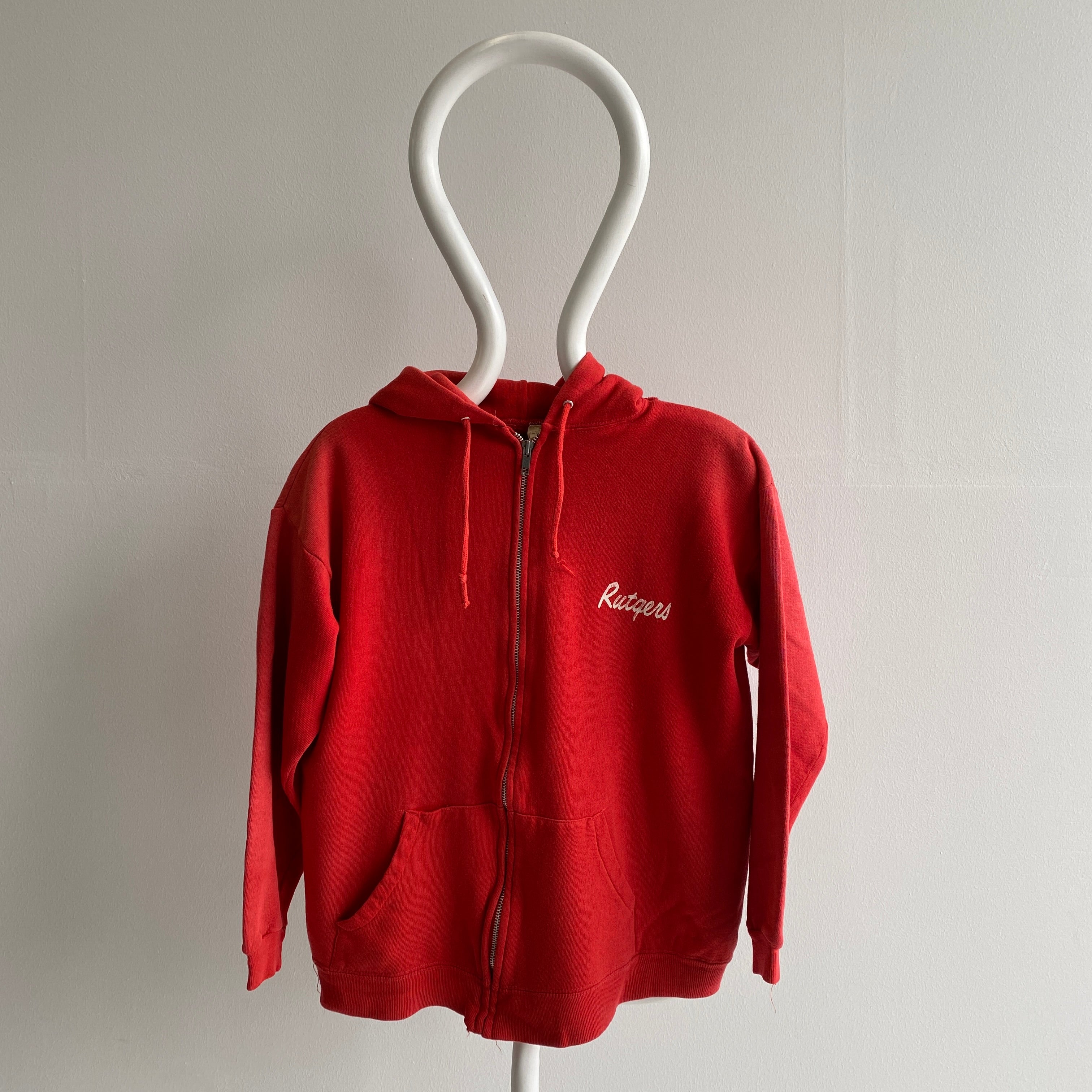 1980s Rutgers Soft and Slouchy Zip Up Hoodie