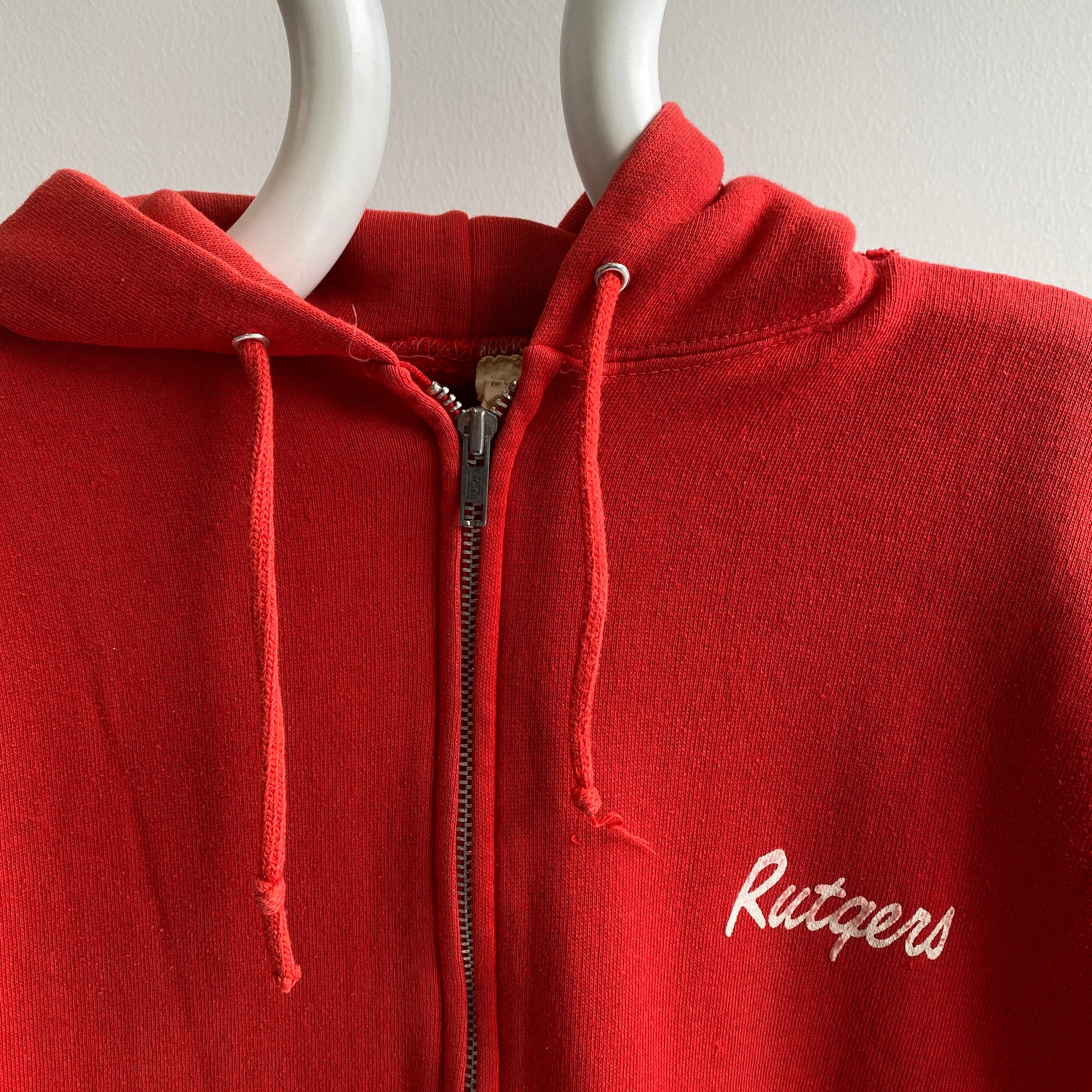 1980s Rutgers Soft and Slouchy Zip Up Hoodie
