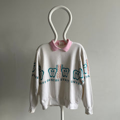 1980s Dental Staff Builtin Collar Sweatshirt - WOWZA