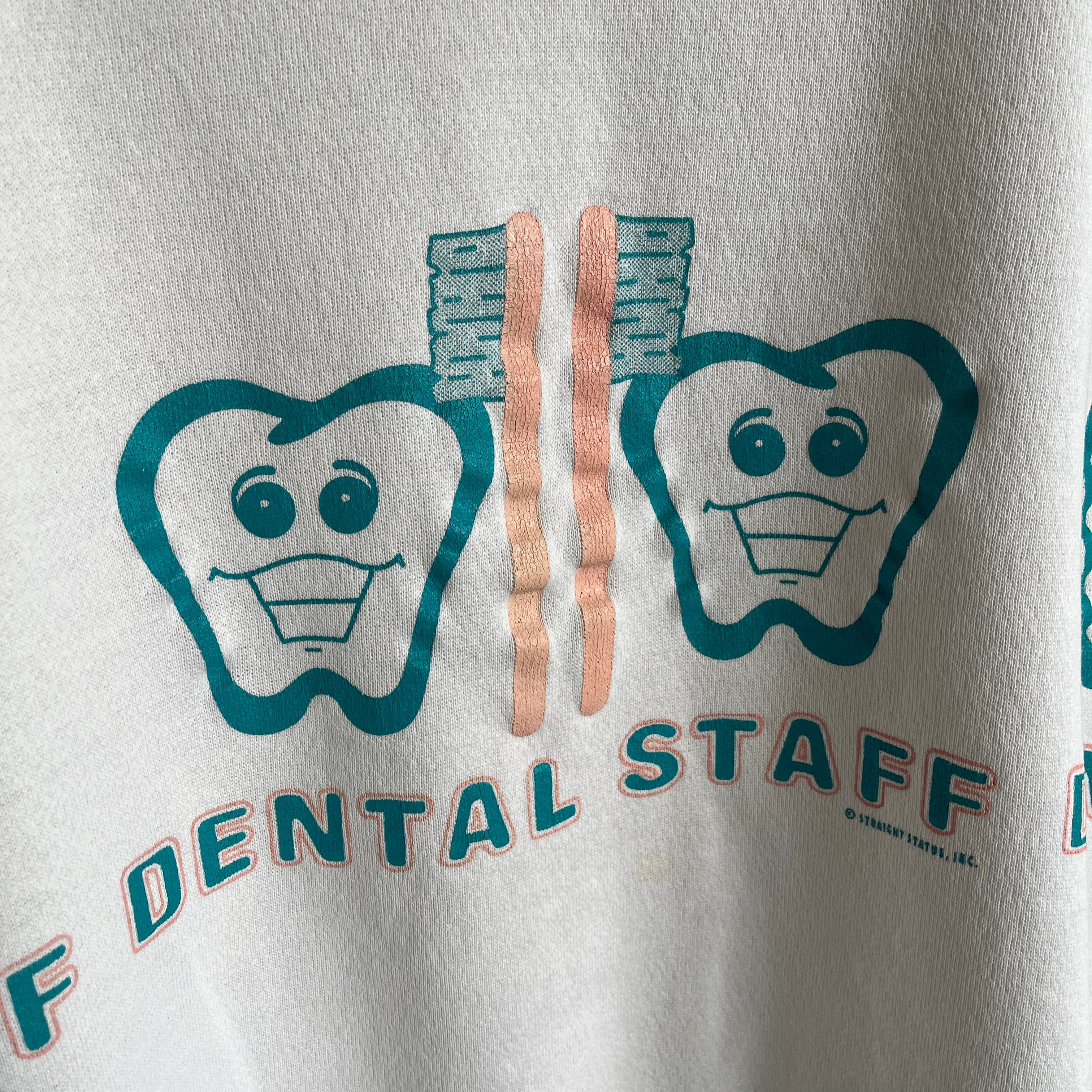 1980s Dental Staff Builtin Collar Sweatshirt - WOWZA