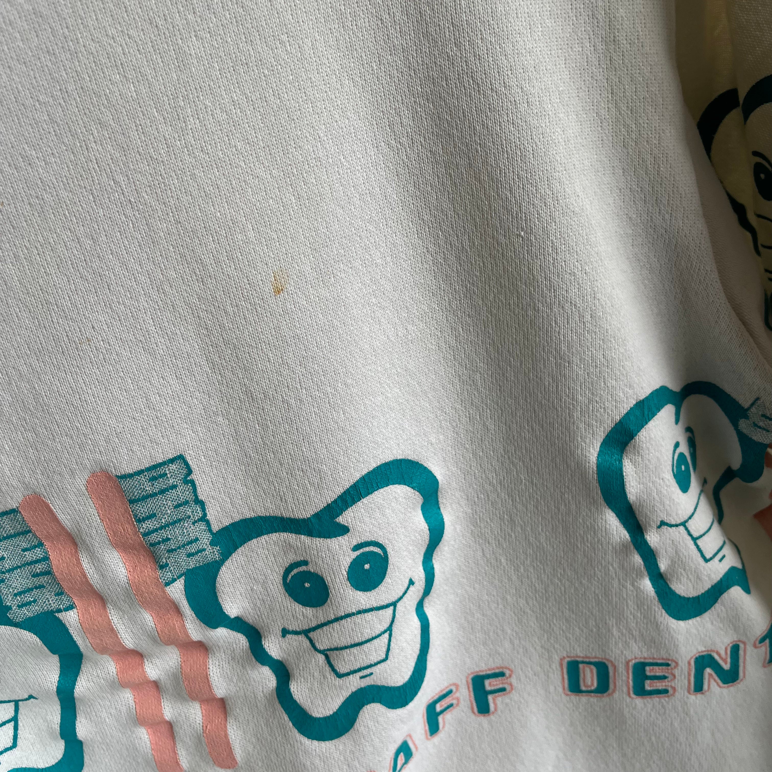 1980s Dental Staff Builtin Collar Sweatshirt - WOWZA