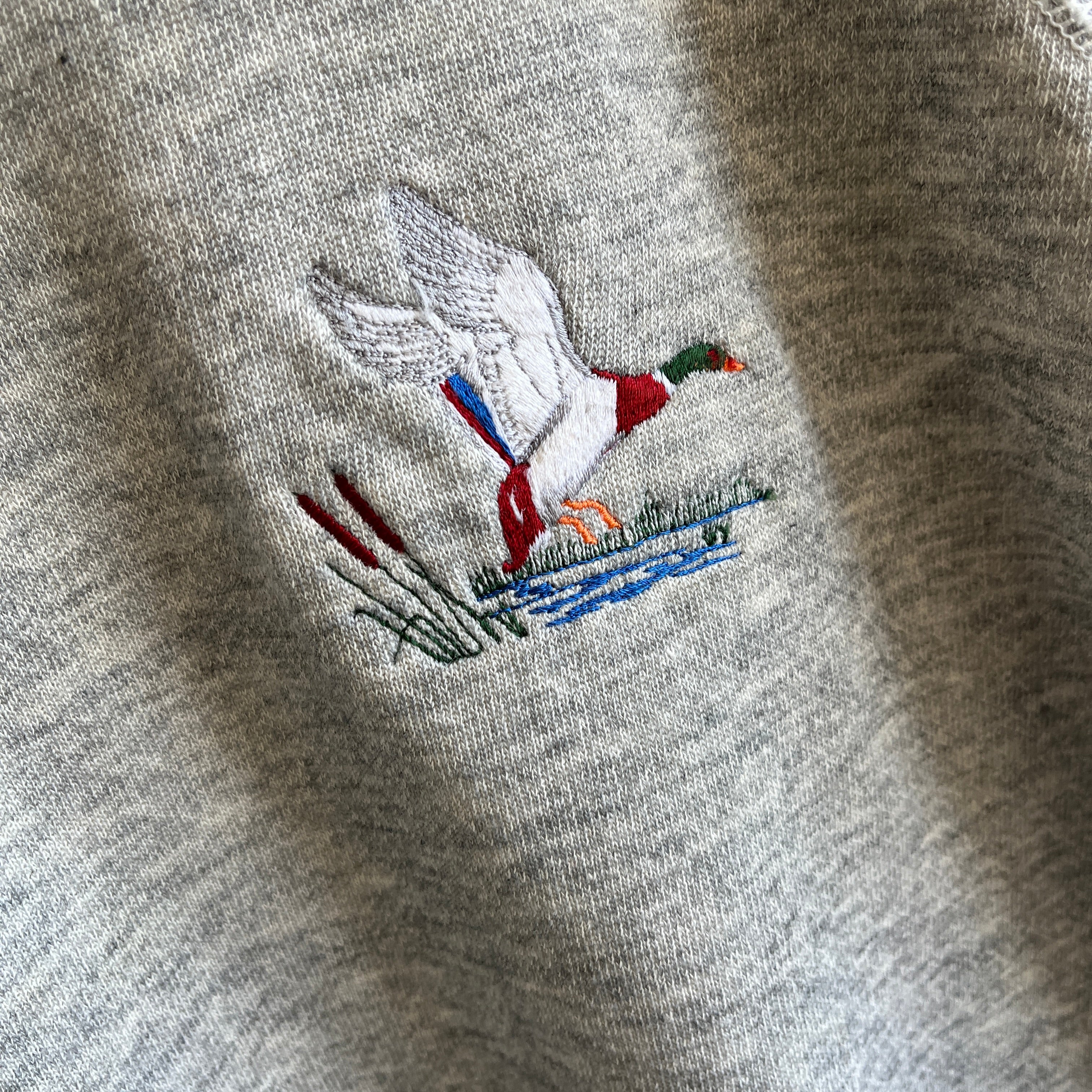 1980s Embroidered Flying Duck Sweatshirt
