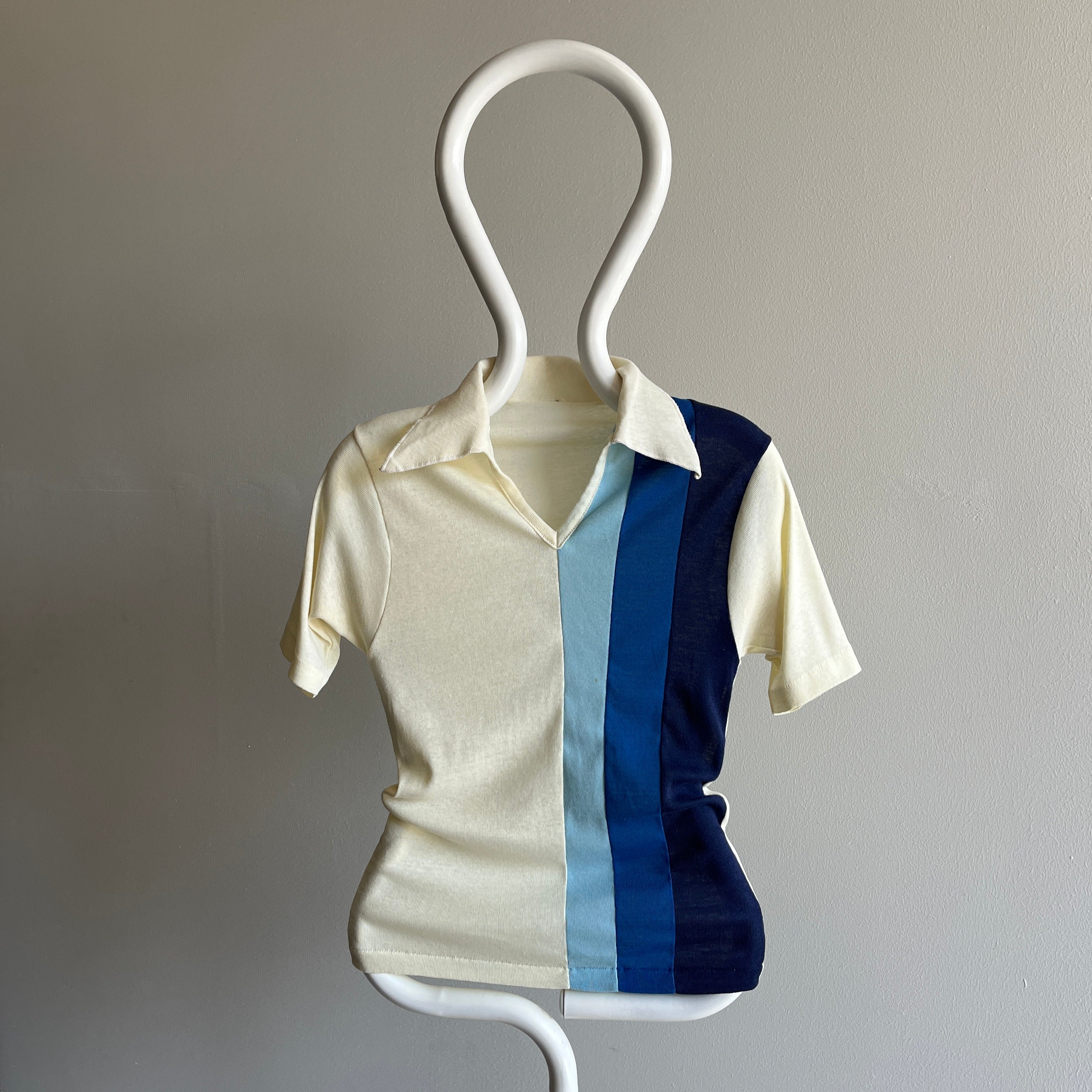 GG 1970s Triple Stripe Fitted Knit Shirt