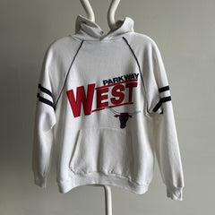 1980s Parkway West Hoodie with Double Stripes and a Contrast Hood