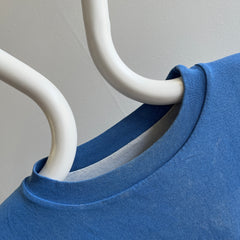 T-shirt Twofer bleu et blanc réversible des années 1980/90 - FUN !