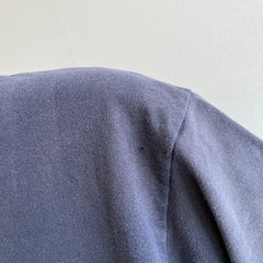 1980s Faded Navy Pocket T-Shirt with a Darker Collar - It's All About the Details!