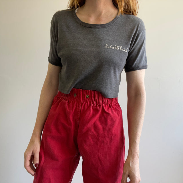 1970s SUn Faded Beyond Thrashed Cut Crop Top