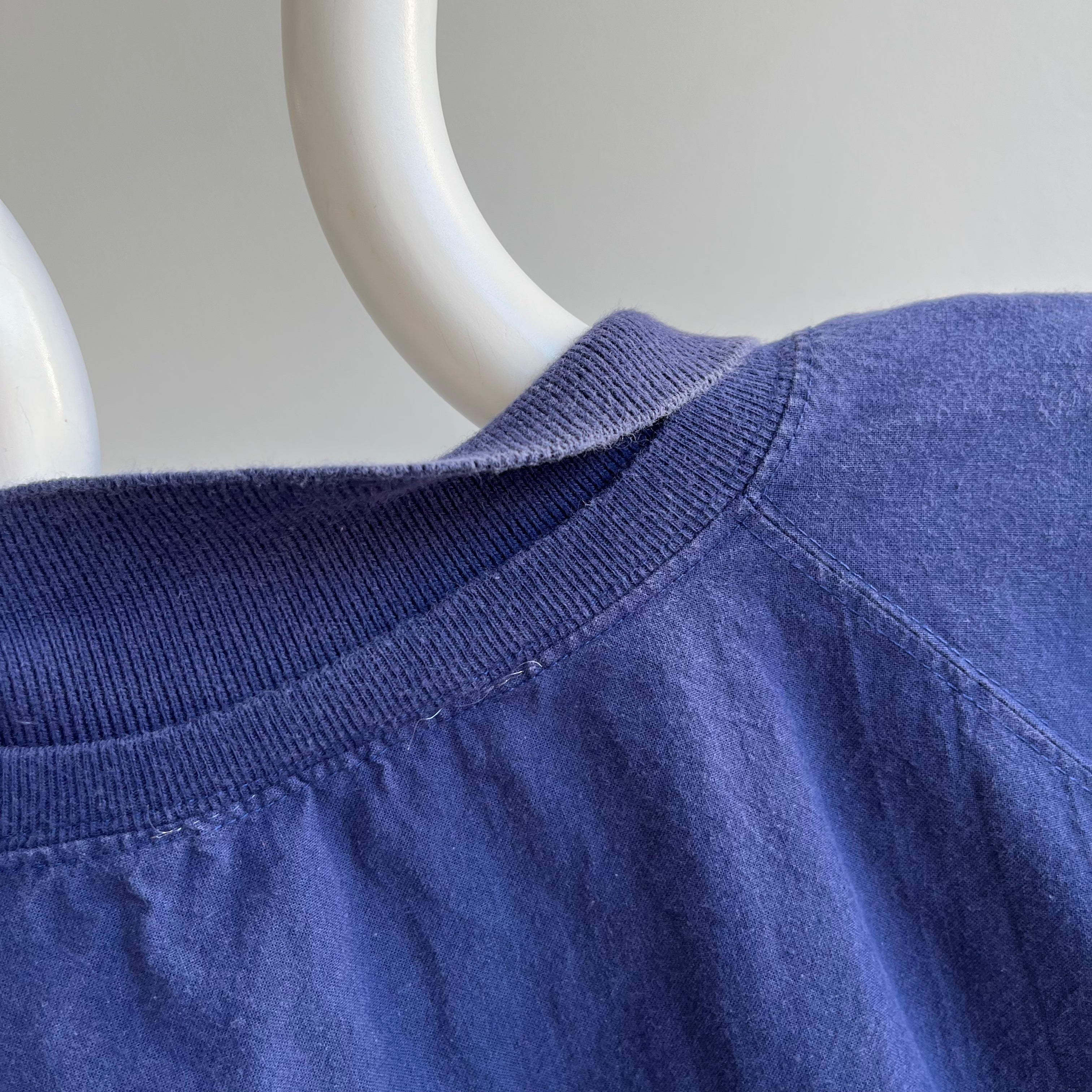 1980s Lightweight Cotton Collared 3/4 sleeve Blouse/Sweatshirt Cut/Shirt