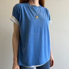 1980/90s Reversible Blue and White Twofer T-Shirt - FUN!