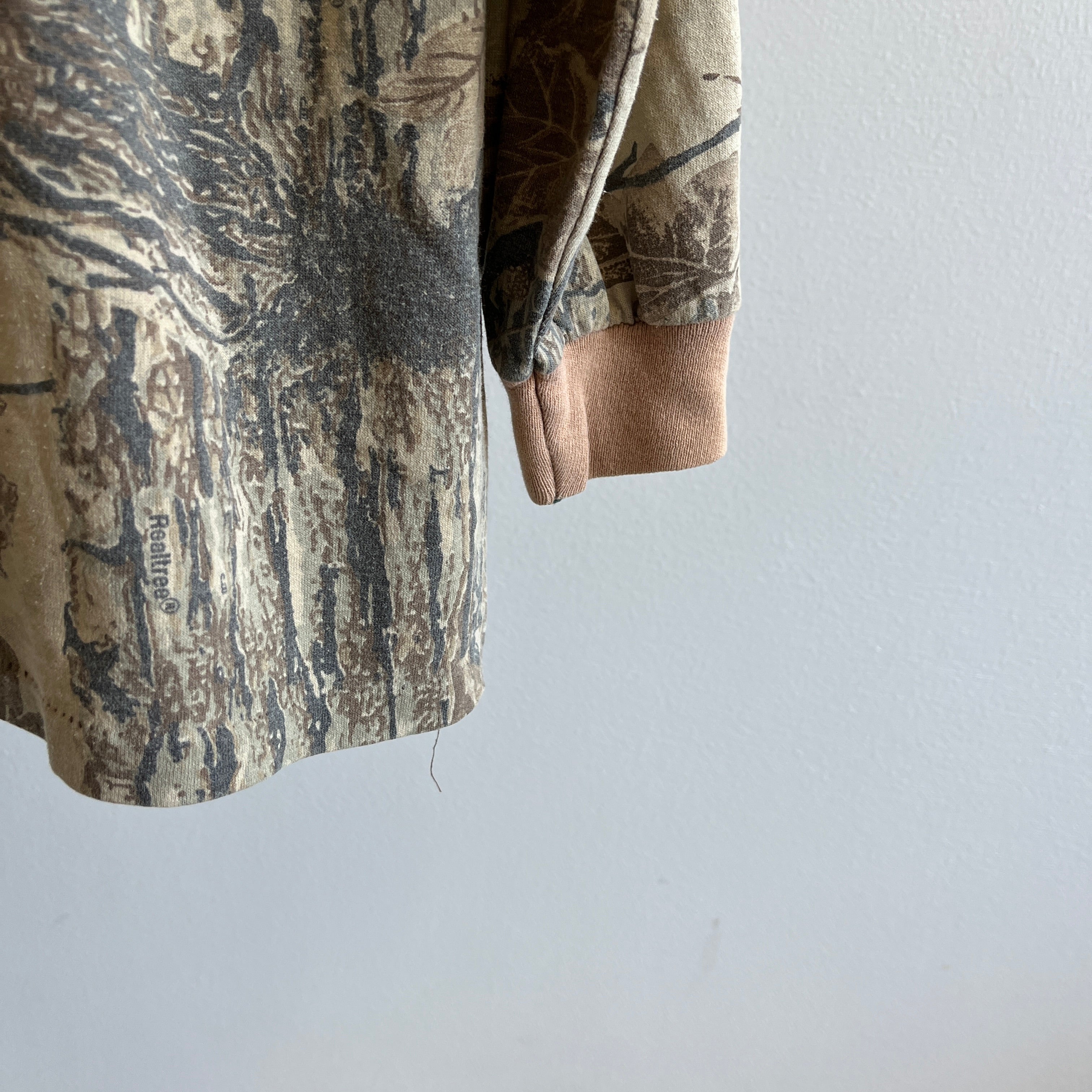 1980s Hunting Camo Long Sleeve Thin Real Trees Shirt