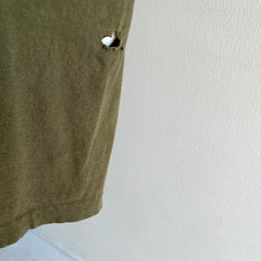 1980 Olive Green Nicely Beat Up Cotton T-Shirt