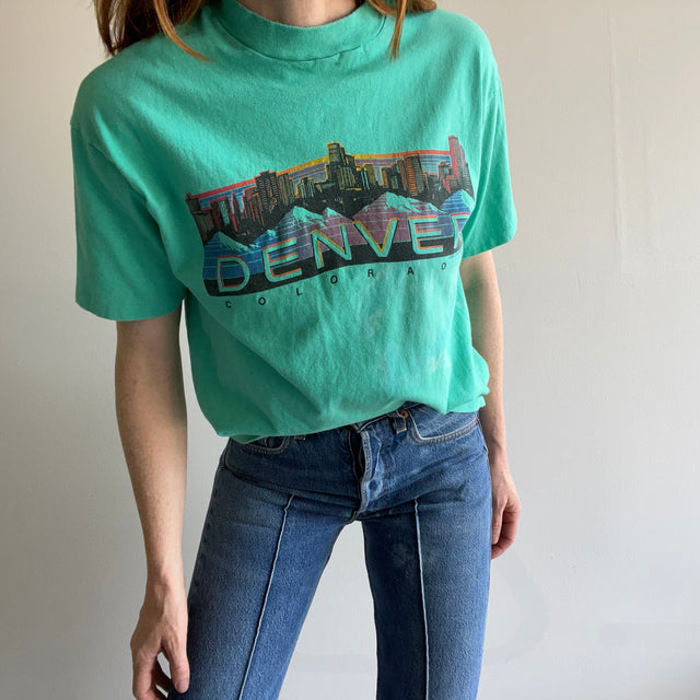 1985 Denver Colorado T-shirt teint à l'eau de Javel