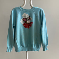 1991 Fievel Goes West Hand Painted DIY Super Stained Sweatshirt - OMG!!!