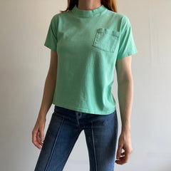 1980s Sea Foam Green Cotton Pocket T-Shirt by Sun Belt