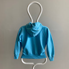 1980s Smaller Size Baby Blue Pullover Hoodie - YES!