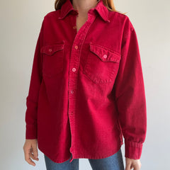 1970s Deep Red Moleskin Cotton Flannel by Frostbite - WOWOWOW