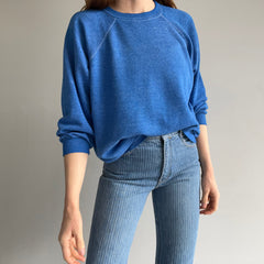 1970s Slouchy Thin Oversized Sweatshirt with Contrast White Stitching - THIS