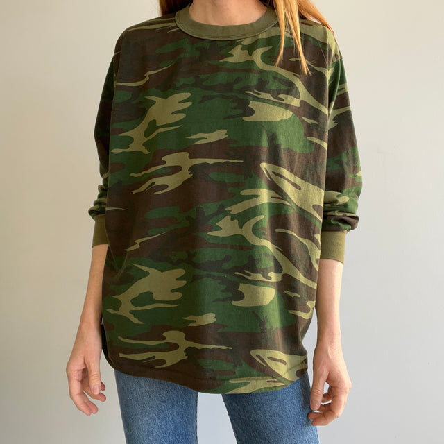 1980s Lightweight Camo Long Sleeve Boxy T-Shirt