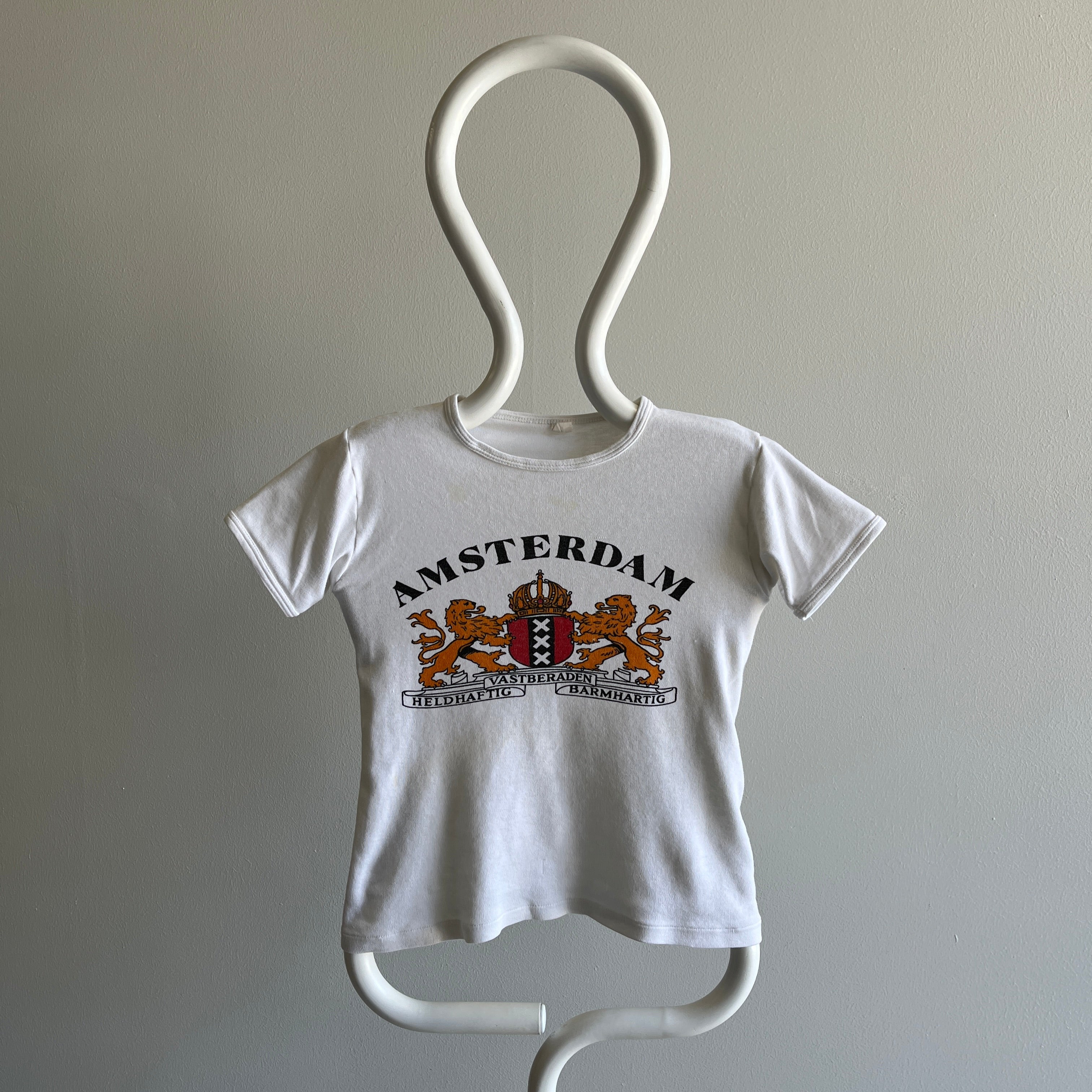 1970 Amsterdam Tourist Baby Tee w Coloration
