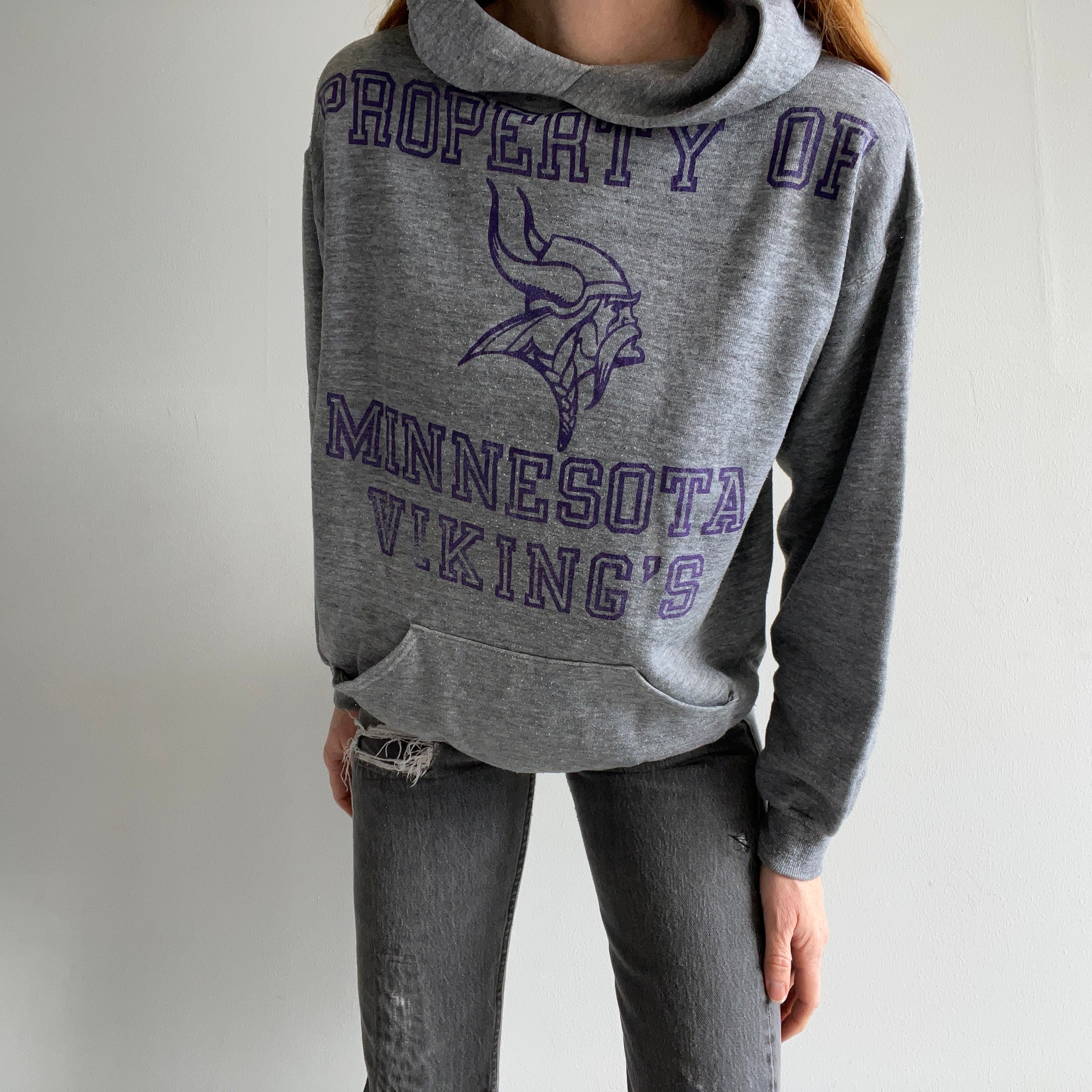 1970s Minnesota Vikings Hoodie by Russell Brand OMG Red Vintage Co