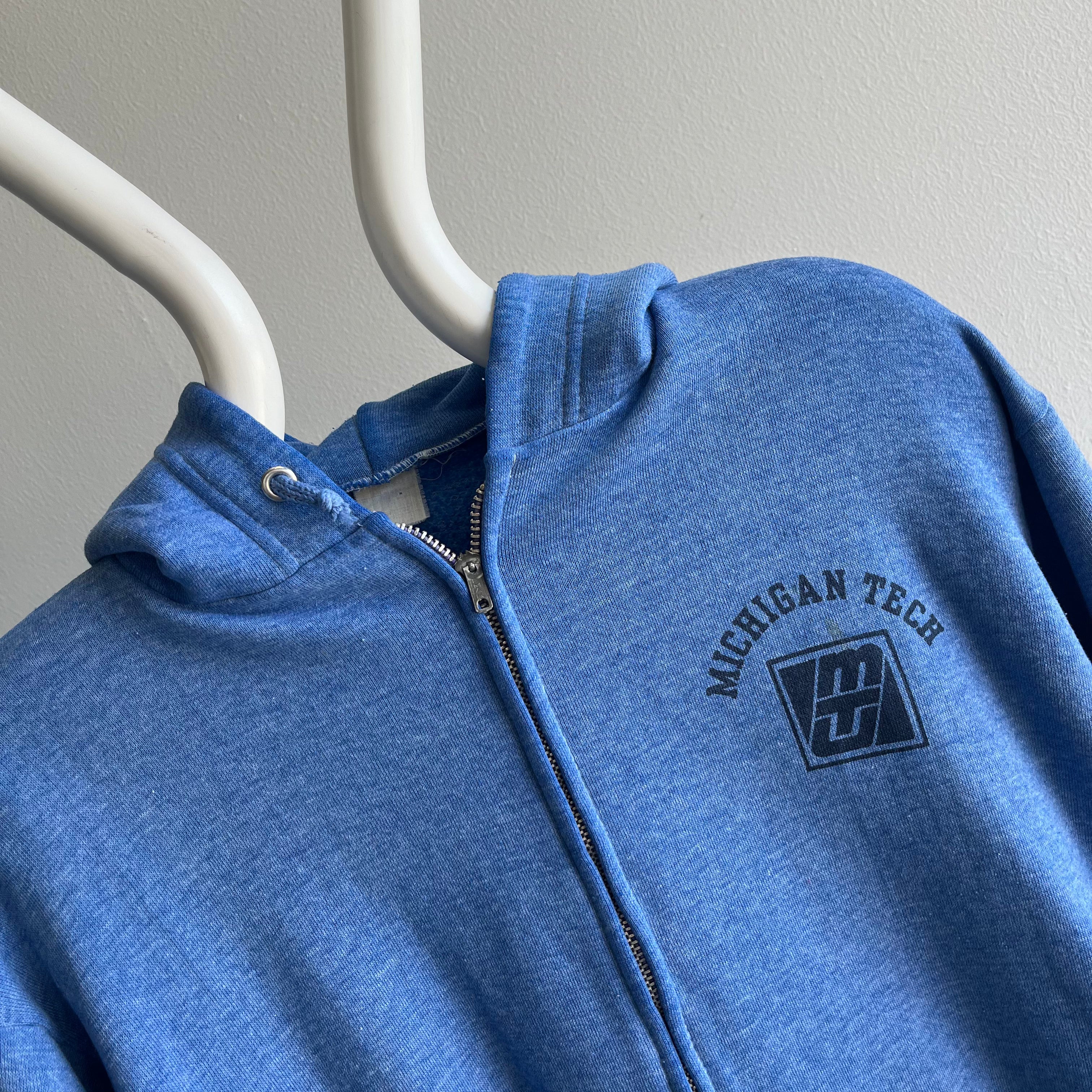 1970s Michigan Tech Zip Up Hoodie by Velva Sheen