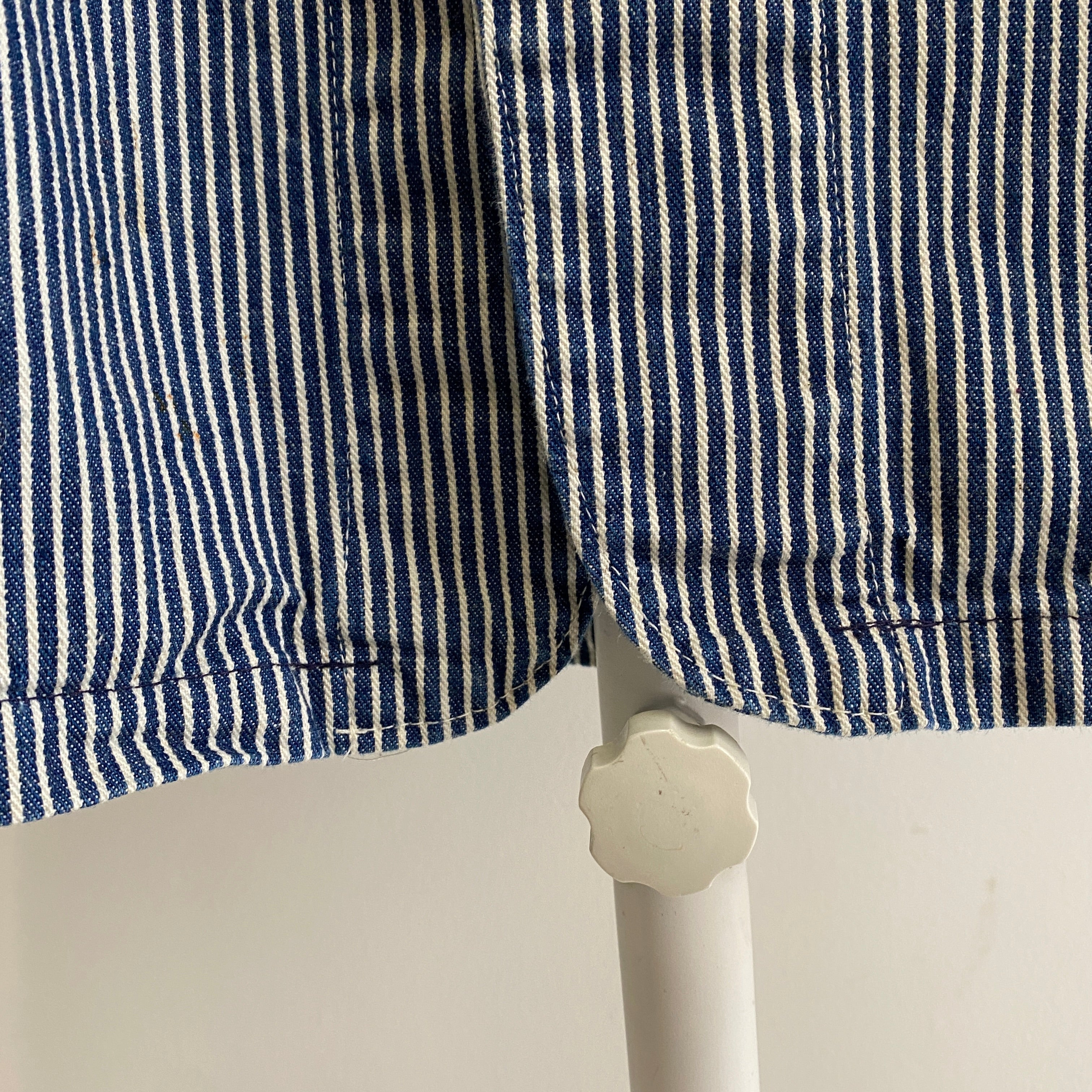 1980s OshKosh Hickory Striped Larger Sized Lightweight NOS Chore Coat
