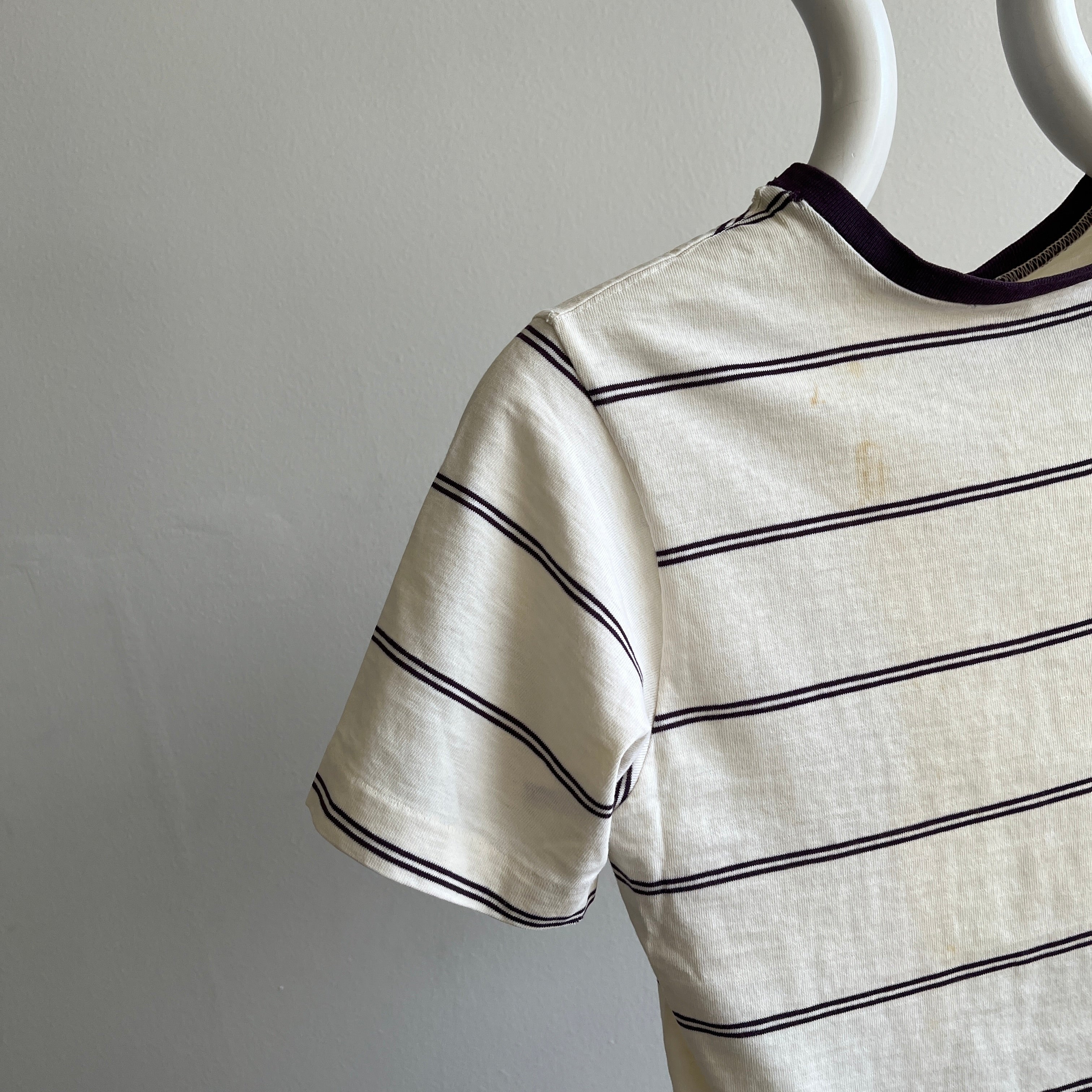 1970s Children's Mended Striped Aged T-Shirt - THIS