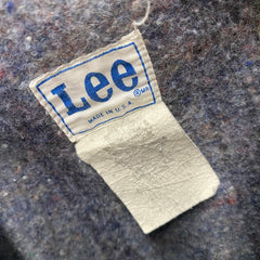 Manteau de corvée doublé de couverture en denim de marque Lee des années 1970 avec col en velours côtelé