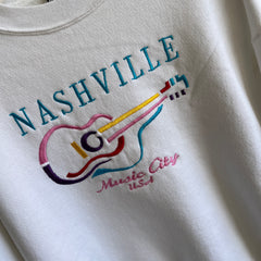 Sweat-shirt Nashville Music City en peluche à peine porté des années 1990