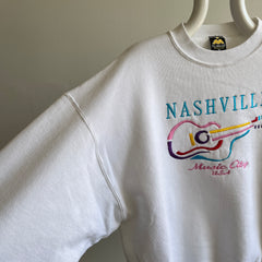 Sweat-shirt Nashville Music City en peluche à peine porté des années 1990