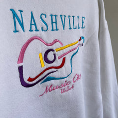 Sweat-shirt Nashville Music City en peluche à peine porté des années 1990